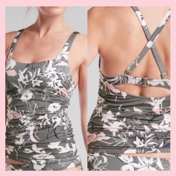ATHLETA Aqualuxe Wildflower Bra Sized Tankini Top - Picture 1 of 11